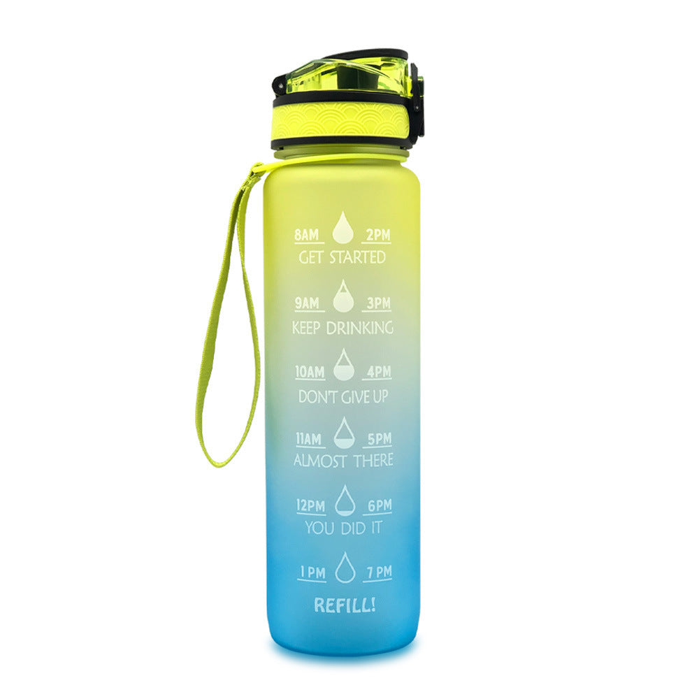 1L Tritan Water Bottle With Time Marker Bounce Cover Motivational Water